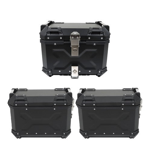 DURAFORCE Motorcycle 36L Side Case Hard Saddlebag Aluminum & 45L Top Case Tail Box Luggage