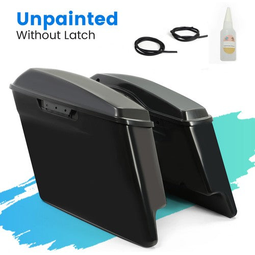 5 Stretched Extended Hard Saddle Bags For Harley Touring 14-24 Road King Glide
