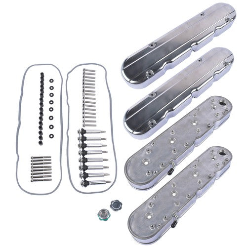 DURAFORCE LS Smooth Cast Aluminum Valve Cover w/Coil Mounts Cover for Chevy GM LS Polished