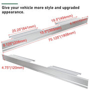 DURAFORCE PAIR Slip-on Rocker Panels For 2004-2008 Ford F150 F-150 Super Crew or Crew Cab