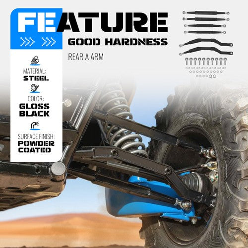 Powder Coated Gloss Black Rear A Arm Kit For Kawasaki Teryx KRX 1000 2020 Plus