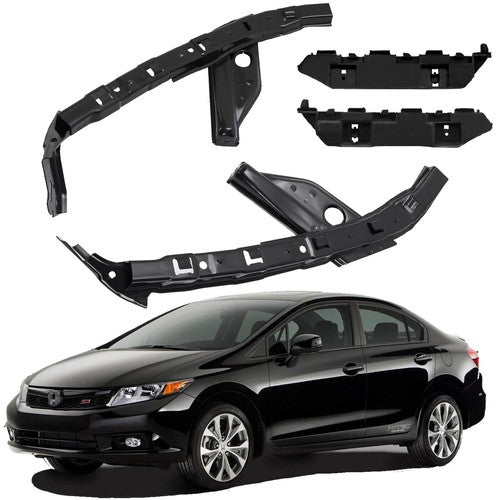 DURAFORCE Headlight Bumper Bracket Front 4PCS Support Retainer for Civic 2012-2015 Sedan