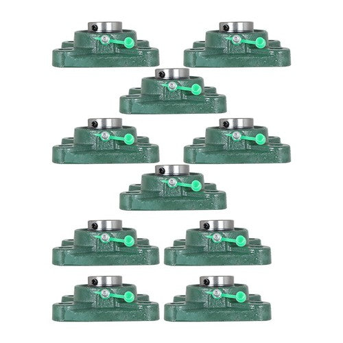 DURAFORCE 10PCS UCF205-16 Pillow Block Flange Bearing 1" Bore 4 Bolt Solid Base