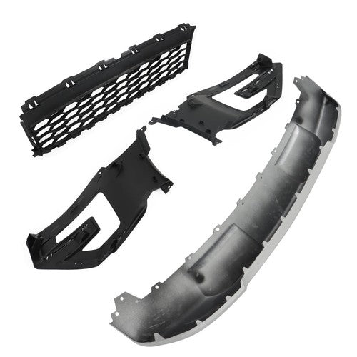 DURAFORCE Compatible For 2016-2017 Ford Explorer Front Grille+Fog Light Frame*2+Skid Plate