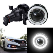 DURAFORCE For 2016-2021 Honda Civic DRL White LED Halo Projector Fog Lights Lamp Angel Eye