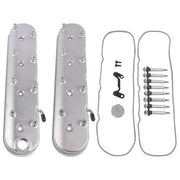 DURAFORCE GM LS Cast Aluminum Tall Silver Pair Valve Covers w/ Coil Mounts For LS1 LS2 LS3