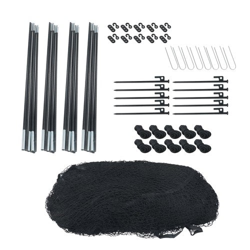 DURAFORCE 33x12x10 FT Softball Baseball Batting Cage Net With Shock-absorbing Rope & Rod
