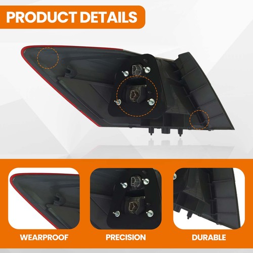 DURAFORCE Outer Tail Light Right Side for 2013-2015 for Honda Accord Sedan EX LX Sport