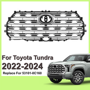 DURAFORCE Fit Toyota Tundra 2022-2024 Platinum Brushed Satin Aluminum Front Upper Grille