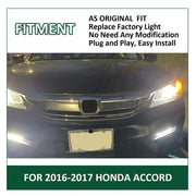 DURAFORCE For 2016 2017 Honda Accord Sedan 4Dr LED Fog Lights Bumper Lamps+Wiring+Switch