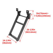 DURAFORCE Truck Bed Step 2-Rung Retractable Tailgate Ladder Heavy Duty W/L-Shaped Bracket