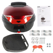 DURAFORCE 32L Red Motorcycle Tour Tail Box Top LockStorage Carrier Luggage Scooter Trunk