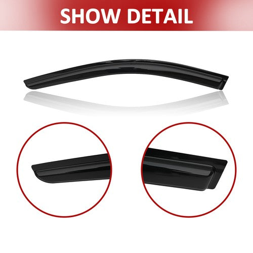 DURAFORCE Window Vent Visor Sun Rain Guard Gloss Black 4PCS for 2008-2012 for Honda Accord
