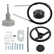 DURAFORCE New 15 FT Boat Rotary Steering System Outboard Kit Marine W/ 12.4" Wheel SS13715