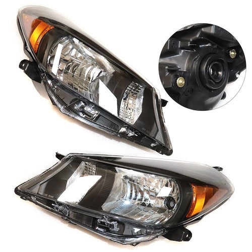 For 2012-2014 Toyota Yaris Hatchback Pair Halogen Headlights Lamp Left & Right