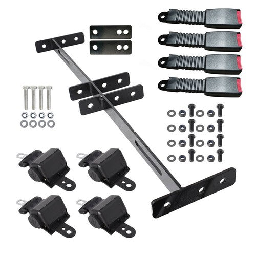 DURAFORCE New 4 Retractable Seat Belts and Bracket Kit For EZGO Yamaha Club Car Golf Cart