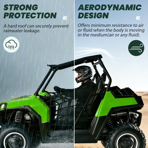 DURAFORCE Black Aluminum Hard Top Roof Fit for Polaris RZR 800/XP 900/570-2 Door Model