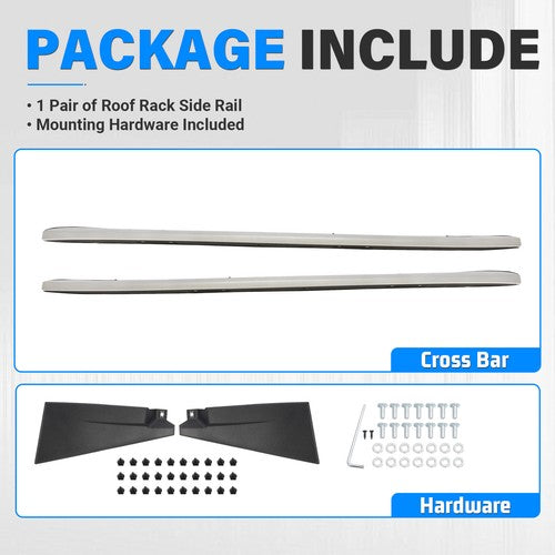 Pair Top Roof Rack Side Rails Luggage Cargo Carrier for 2016 2022 Honda Pilot