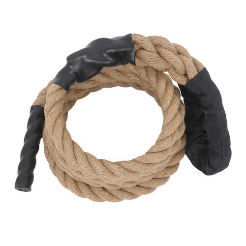 DURAFORCE 1.5” × 15FT Climbing Rope Gym Fitness Strength Training Exercise Rope Brown