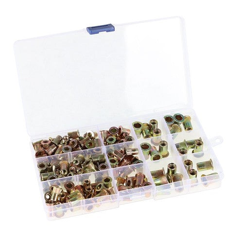 DURAFORCE 1/4-20 10-32 10-24 8-32 6-32 150 Pcs SAE Rivet Nut Kit Rivnut Nutsert Assort Set