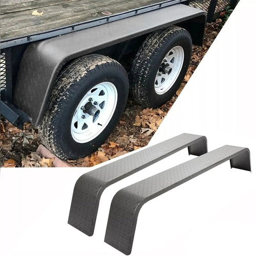 2 PCS Steel Diamond Tread Plate Tandem Axle Trailer Fenders 10 1-4x72 7-8x13