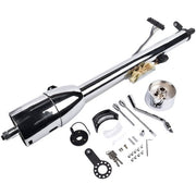 DURAFORCE 30" Chrome Tilt Auto Steering Column w/ 9 Hole Wheel Adapter Key Stainless Steel