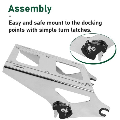 DURAFORCE Detachable Two-Up Luggage Trunk Mounting Luggage Rack For Harley Touring 14-26