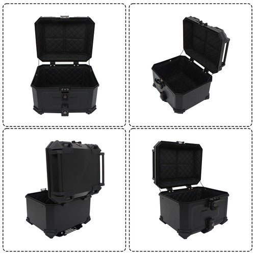 DURAFORCE 45L Motorcycle Rear Tour Box Top Case with Security Lock Helmet Case Waterproof
