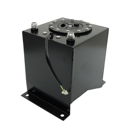 DURAFORCE 2.5 Gallon Aluminum Black Coated Fuel Cell Gas Tank Level Sender Racing/Drift