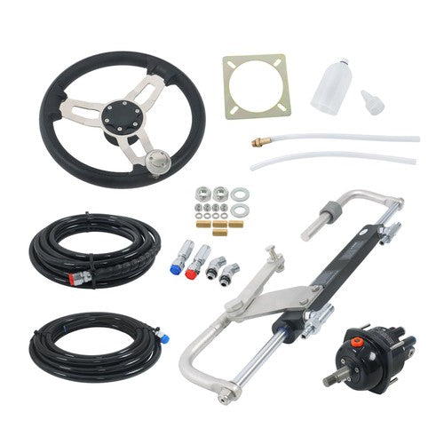 DURAFORCE NEW 90HP Hydraulic Outboard Steering Kit With 20ft High Strength Nylon Hose