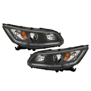 DURAFORCE Pair For Honda Accord 2013-2015 Headlights Replacement Halogen W/O LED DRL Set