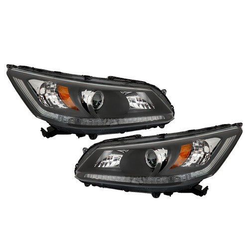 DURAFORCE Pair For Honda Accord 2013-2015 Headlights Replacement Halogen W/O LED DRL Set