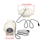 DURAFORCE Inline Duct Fan 4 Inch 280 CFM Ventilation Exhaust Fan for Bathroom Grow Tent