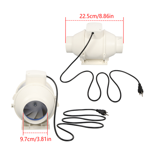 DURAFORCE Inline Duct Fan 4 Inch 280 CFM Ventilation Exhaust Fan for Bathroom Grow Tent