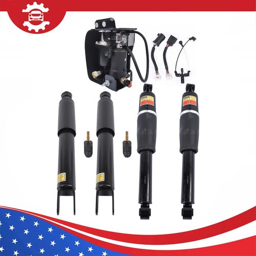 DURAFORCE 4× Air Shock Struts Front & Rear + 1× Compressor Pump For Cadillac Chevrolet GMC