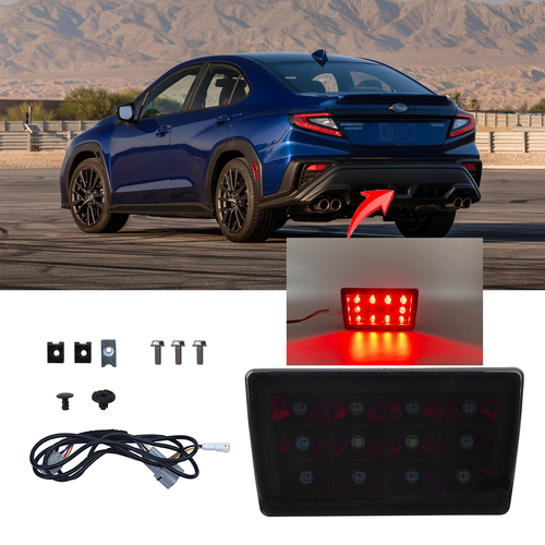 DURAFORCE Rear Lower Bumper LED Brake Light Tail Lamp Smoke for 2022-2024 for Subaru WRX