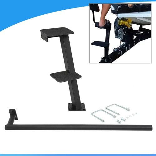 DURAFORCE Adjustable Trailer Tongue 2 Steps Dual Steps for Bass Boat Trailer Pontoon Boats