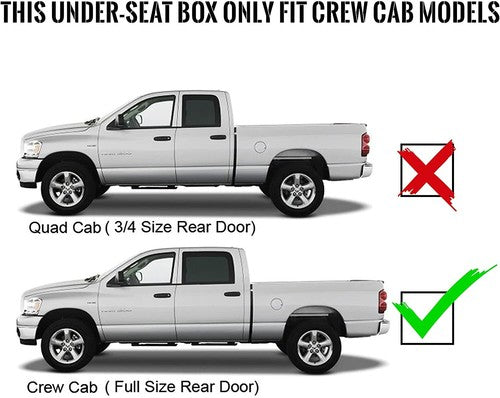 DURAFORCE Underseat Storage Case Box For 19-25 Dodge Ram 1500 Crew Cabs New Body Style