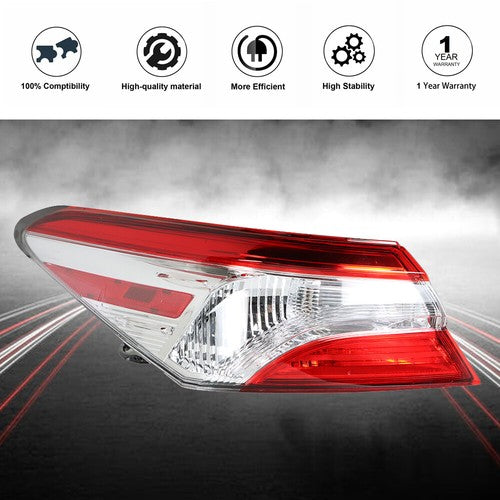 DURAFORCE Driver/LH Side Rear Tail Light Outer Lamp For Toyota Camry SE LE 2018 2019 2020