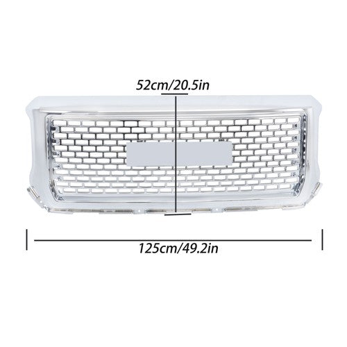 DURAFORCE Compatible For GMC Sierra 1500 2014-2015 Chrome Front Bumper Center Mesh Grille