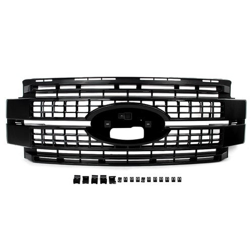 Platinum Front Upper Grille Gloss Black For Ford F250 F350 Super Duty 2017-2019
