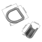 DURAFORCE {8 Pack} 5/8" Heavy Duty Weld-On Forged D Ring Fracture Strength 18000 LBS