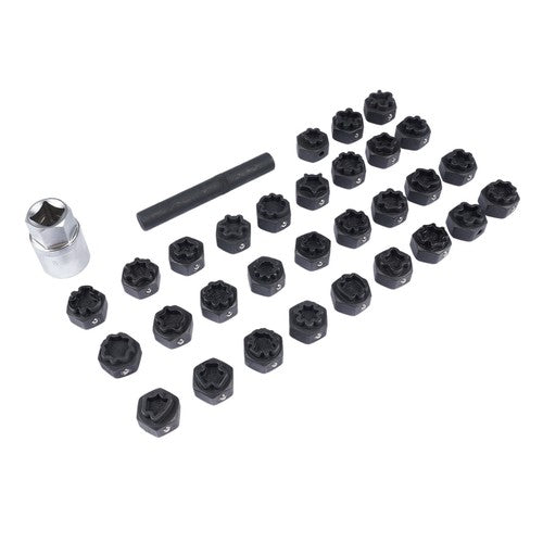 DURAFORCE 32pc Wheel Lock Lug Nut Master Key Set Removal Socket Tool Kit for Mercedes-Benz