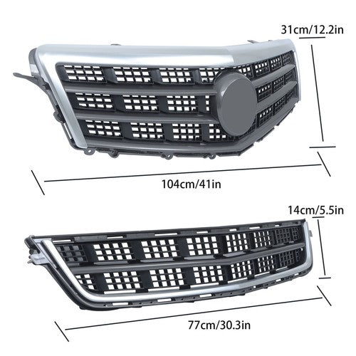 DURAFORCE For Cadillac ATS 2013-2014 2Pcs Front Upper Bumper Grille + Lower Grille Plastic