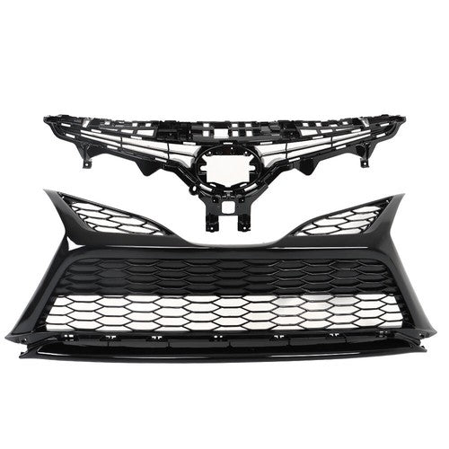DURAFORCE Front Upper Lower Bumper Grille Grill Plastic For Toyota Camry SE XSE 2021 2022