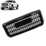 DURAFORCE Gloss Black Front Grille For GMC Sierra 2500HD 3500HD Denali 2015-2019 Plastic