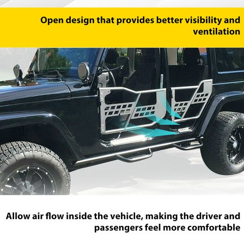 Textured Tube Safari Tubular Doors Front Rear for Jeep Wrangler JK 07-18 4DR