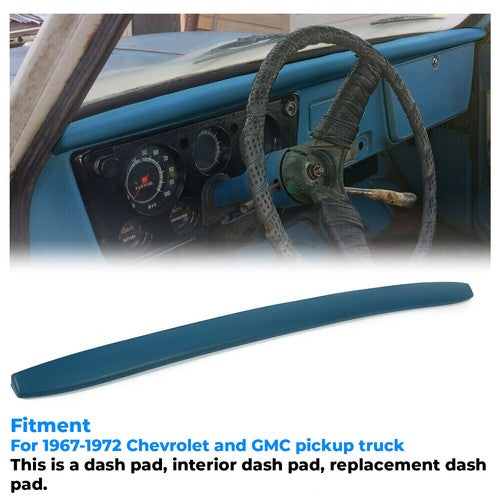 1967-1972 Chevy GMC C10 Truck Dash Pad Cover Bright Blue 1968 1969 1970 1971