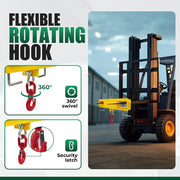 DURAFORCE 6600lbs Forklift Lifting Hoist Swivel Hook Mobile Crane Attachment w/L-Screws