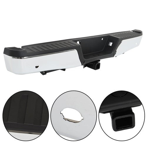 DURAFORCE For Ford F150 2015-2019 w/ Heavy Duty Tow & Sensor Hole Chrome Rear Bumper
